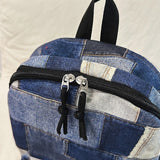 Teen Girls Boys Vintage Denim Patchwork Backpack Trendy School Bag Back to School