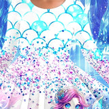 Kid Girls 3D Mermaid Long Sleeve Fall Spring Holiday Princess Knee-length Dresses