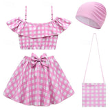 Kids Girl Swimwear Outdoor Beach Print Bathing SwimSuits