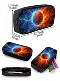 Kid Basketball Polyester Large Capacity Print Backpack Lunch Bag Pencil Case 3-Piece Set