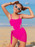 Kids Girls Swimsuit Beach Color Block Vacation Fashion  Bathing Suits
