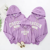 Family Matching Letter Casual Print Long Sleeve Active Hoodie Pullover