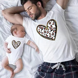 Family Matching Heart Casual Print Short Sleeve Active T-shirt Tops