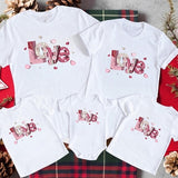 Family Matching Heart Graphic Casual Print Short Sleeve Active T-shirt Tops