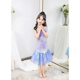 Book Week 2026 The Little Mermaid Little Mermaid Mermaid Tail Aqua Princess Dress Halloween Dress Cosplay Costume Theme Party Costume Cosplay Movie Cosplay for Girls' Kid's Carnival Masquerade
