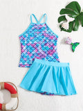 Kids Girls Swimsuit Outdoor Beach Mermaid Vacation Sports Fashion Bathing Suits
