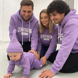 Family Matching Letter Casual Print Long Sleeve Active Hoodie Pullover