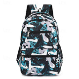 Middle High School Students Kid Boys Blue Camouflage Backpack Lightweight School Bag