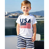 Kid Boys 3D Flag Independence Day Short Sleeve Fashion Daily T-shirt
