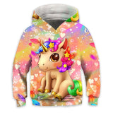 3-12Y Kid Girls 3D Animal Print Spring Winter Active Sports Fashion Hoodie Pullover