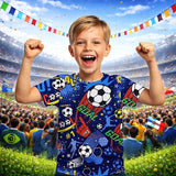 Boys' 3D Graphic Football Soccer T Shirts T shirt Tee Short Sleeve 3D Print Summer Spring Sports Fashion Streetwear Kids 4-12 Years Crew Neck Casual Daily Outdoor Regular Fit