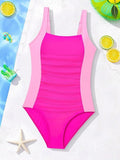 Kids Girls Swimsuit Outdoor Beach Vacation Fashion Patchwork Bathing Suits