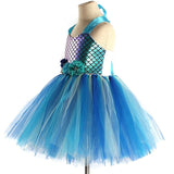 Kids Girls' Dress Mermaid colour Sleeveless Performance Birthday Ruched Mesh Cute Costume Polyester Above Knee Strap Dress A Line Dress Tulle Dress Summer Fall 3-10 Years White Royal Blue Blue