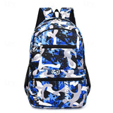 Middle High School Students Kid Boys Blue Camouflage Backpack Lightweight School Bag