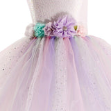 Kids Girls' Dress Mermaid colour Sleeveless Performance Birthday Ruched Mesh Cute Costume Polyester Above Knee Strap Dress A Line Dress Tulle Dress Summer Fall 3-10 Years White Royal Blue Blue