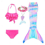 Kids Girls Five Piece Mermaid Swimwear Bikini Beach Summer Swimsuits