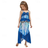 2 Pieces Kids Girls Mermaid Swimwear Set Sleeveless Vacation Swimsuits