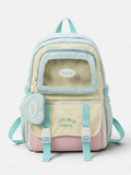 Kid Women Macaron Polyester Backpack Large Capacity School Bag