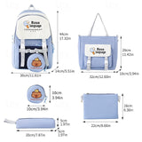 Back to School 4-Piece Kid Pink Backpack Set – Includes School Bag, Tote, Pencil Case & Coin Purse