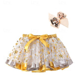 2 Pcs Kids Girls Cute Patchwork Yellow Pink Blue Skirts
