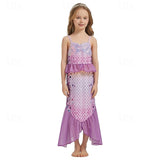 2 Pieces Kids Girls Mermaid Swimwear Set Sleeveless Vacation Swimsuits