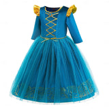 5 Packs Kids Girls Solid  Long Sleeve Performance Party Costume Halloween Dresses