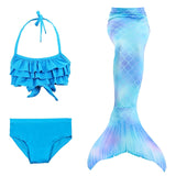 Kids Girls Three Piece Mermaid Swimsuits Bikini Beach Swimwear