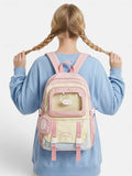 Kid Women Macaron Polyester Backpack Large Capacity School Bag