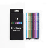 12 Color Metallic Colored Pencils Drawing Sketching Set