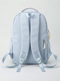 Kid Women Macaron Color Polyester Backpack Large Capacity School Bag
