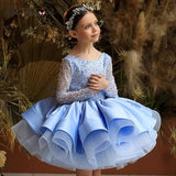 3-12Y Kid Girl Flower Party Sleeveless Performance Mesh Princess Sweet Mesh Dresses