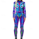 Family Matching Halloween Jumpsuit Skull Pattern Long Sleeve Pajamas Outfits