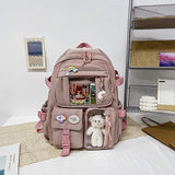 Kid Cute Transparent Backpack Waterproof Large Capacity Multi-Pocket Schoolbags