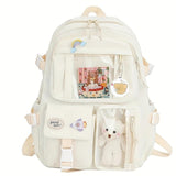 Kid Cute Transparent Backpack Waterproof Large Capacity Multi-Pocket Schoolbags