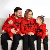 Family Matching Letter Casual Print Long Sleeve Active Hoodie Pullover