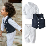 Long-sleeved Autumn Baby Boy Formal Set 4 Pcs suits