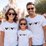 Family Matching Heart Casual Print Short Sleeve Active T-shirt Tops