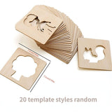 20pcs/48pcs/ 60pcs Montessori Kids Drawing Toys Wooden DIY Painting Template Stencils