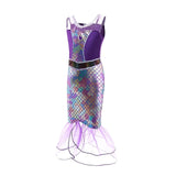 Kids Girls Mermaid Sleeveless Performance Costume Dresses