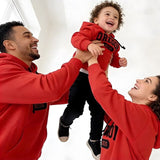 Family Matching Letter Casual Print Long Sleeve Active Hoodie Pullover