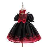 Kids Girls Party  Graphic Short Sleeve Halloween Party Dresses