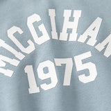 Family Matching Letter Casual Dusty Blue Long Sleeve T-shirt Pullover Tops