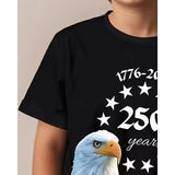 Kid Boys 3D Flag Independence Day Short Sleeve Fashion Daily T-shirt