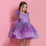 Kid Girl Puffy Shiny Sequined Party Princess Evening Dresses
