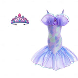 Book Week 2026 The Little Mermaid Little Mermaid Mermaid Tail Aqua Princess Dress Halloween Dress Cosplay Costume Theme Party Costume Cosplay Movie Cosplay for Girls' Kid's Carnival Masquerade
