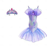 Book Week 2026 The Little Mermaid Little Mermaid Mermaid Tail Aqua Princess Dress Halloween Dress Cosplay Costume Theme Party Costume Cosplay Movie Cosplay for Girls' Kid's Carnival Masquerade