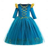 5 Packs Kids Girls Solid  Long Sleeve Performance Party Costume Halloween Dresses
