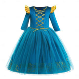 5 Packs Kids Girls Solid  Long Sleeve Performance Party Costume Halloween Dresses