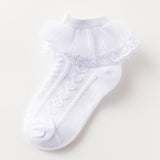 3 Pair/Set Kids Girls Socks Solid Colored Mesh Spring Summer Cute Daily Wear