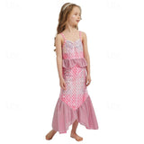 2 Pieces Kids Girls Mermaid Swimwear Set Sleeveless Vacation Swimsuits